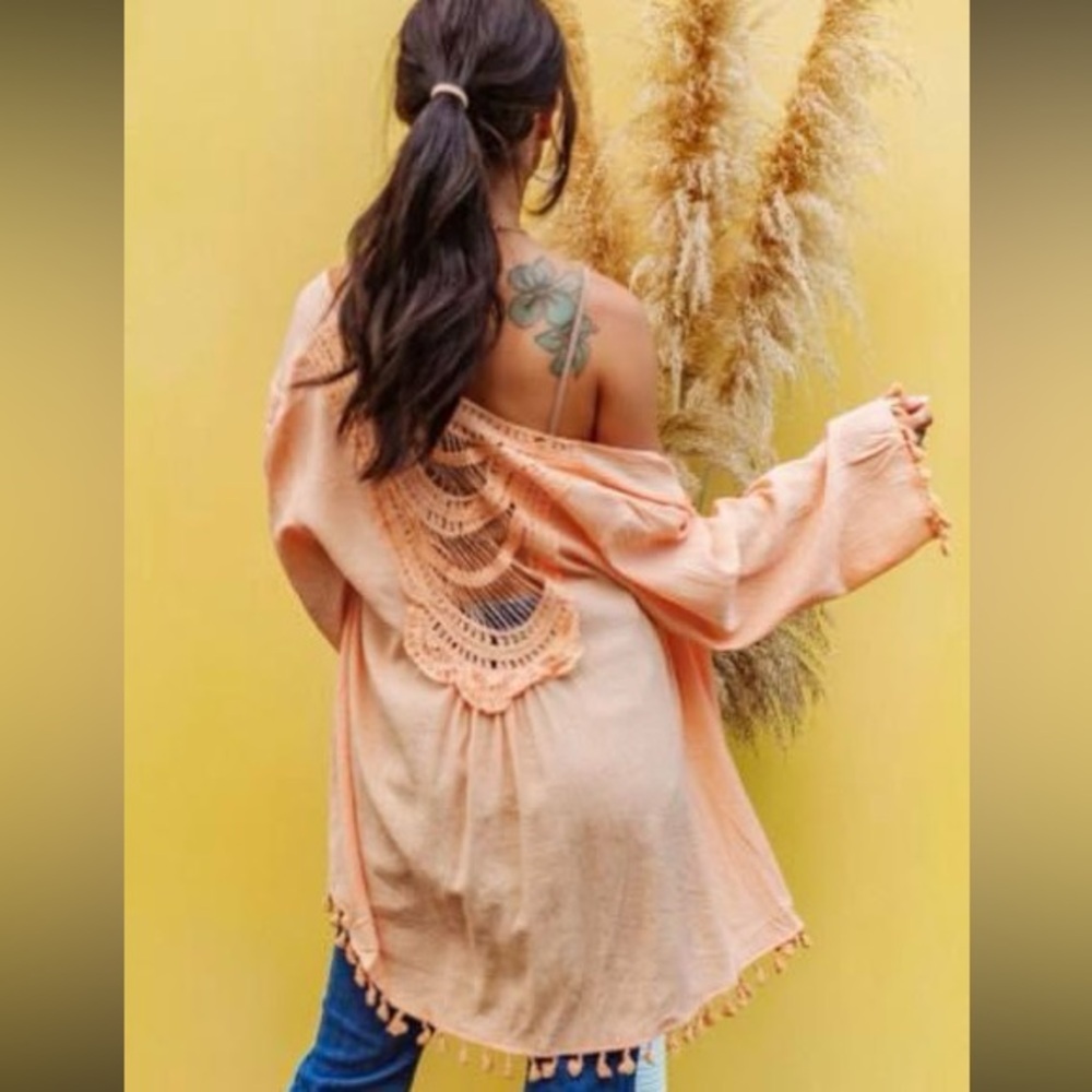 Boho Beach Cover Tassels and embroidery